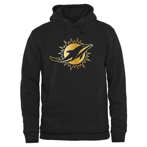 NFL Men's Miami Dolphins Pro Line Black Gold Collection Pullover Hoodie